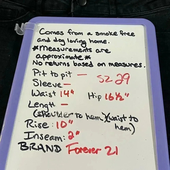 Forever 21 black denim shorts size 29 EUC - Picture 3 of 11
